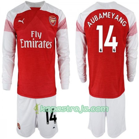Billiga Fotbollströjor Arsenal Pierre-Emerick Aubameyang 14 Barn Hemma tröja 2018/19 Långärmad